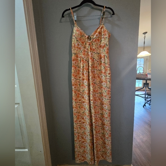 Small Floral Jumpsuit Flowy Wide Legged Y2k 90s Fall Vintage Inspired Hippie - Picture 3 of 5